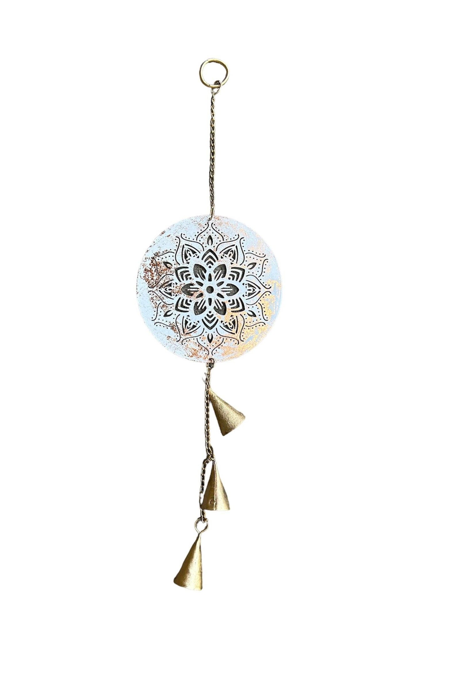 Floral Mandala Wind Chime: Black & Gold