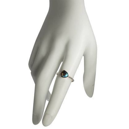 Triangle-Shaped Labradorite Sterling Silver Ring: 7