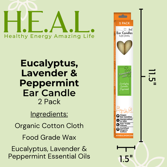 Eucalyptus, Lavender & Peppermint Ear Candles by Doc Harmony: 2-Pack