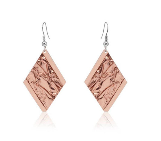 irregular hammered look Copper Earrings