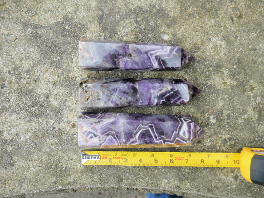 Large Amethyst Chevron Tower - Crystal Points