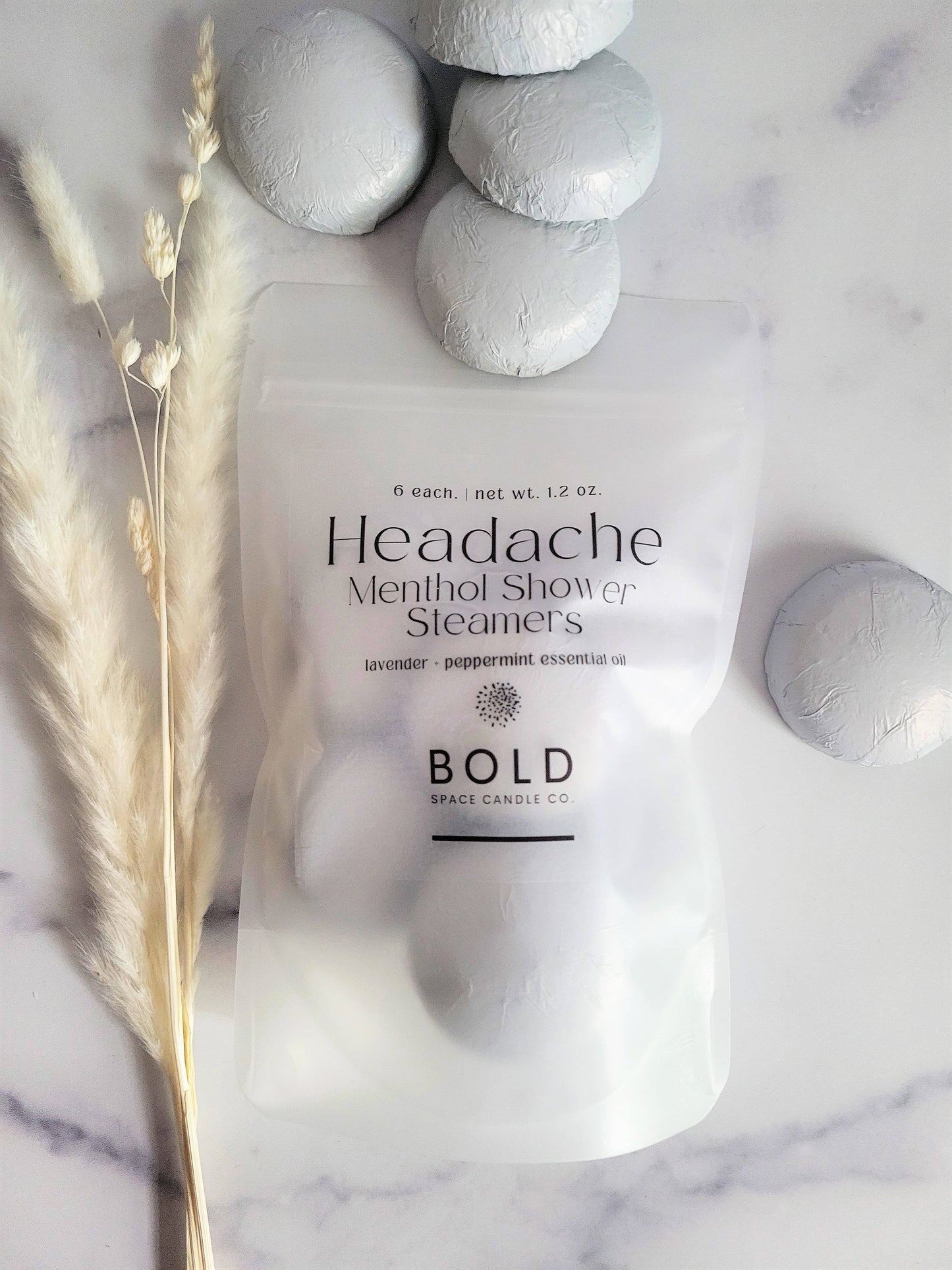 Headache Relief Shower Steamers – Lavender + Peppermint 6 pk