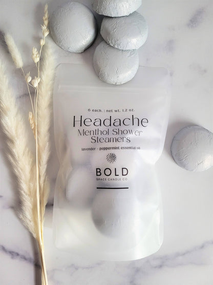 Headache Relief Shower Steamers – Lavender + Peppermint 6 pk