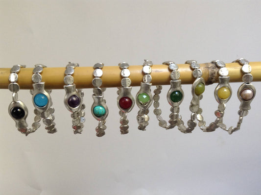 Color Pop single stone Bracelet: Green jade