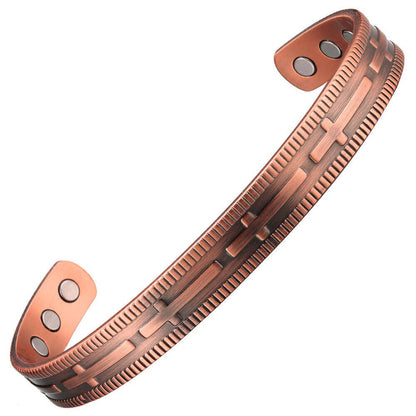P 35 plain copper bracelet Cross design with magnets