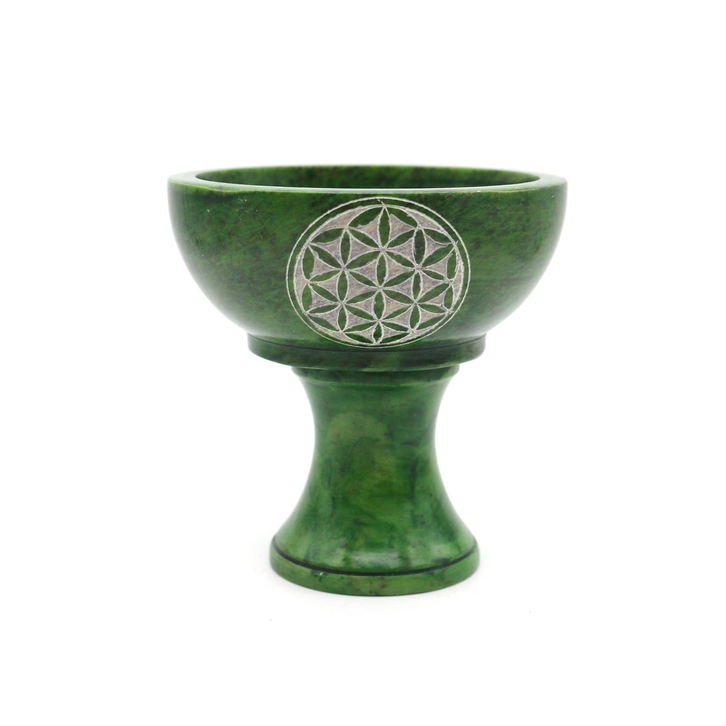 Soapstone Smudge Bowl w/ Stand - Flower of Life