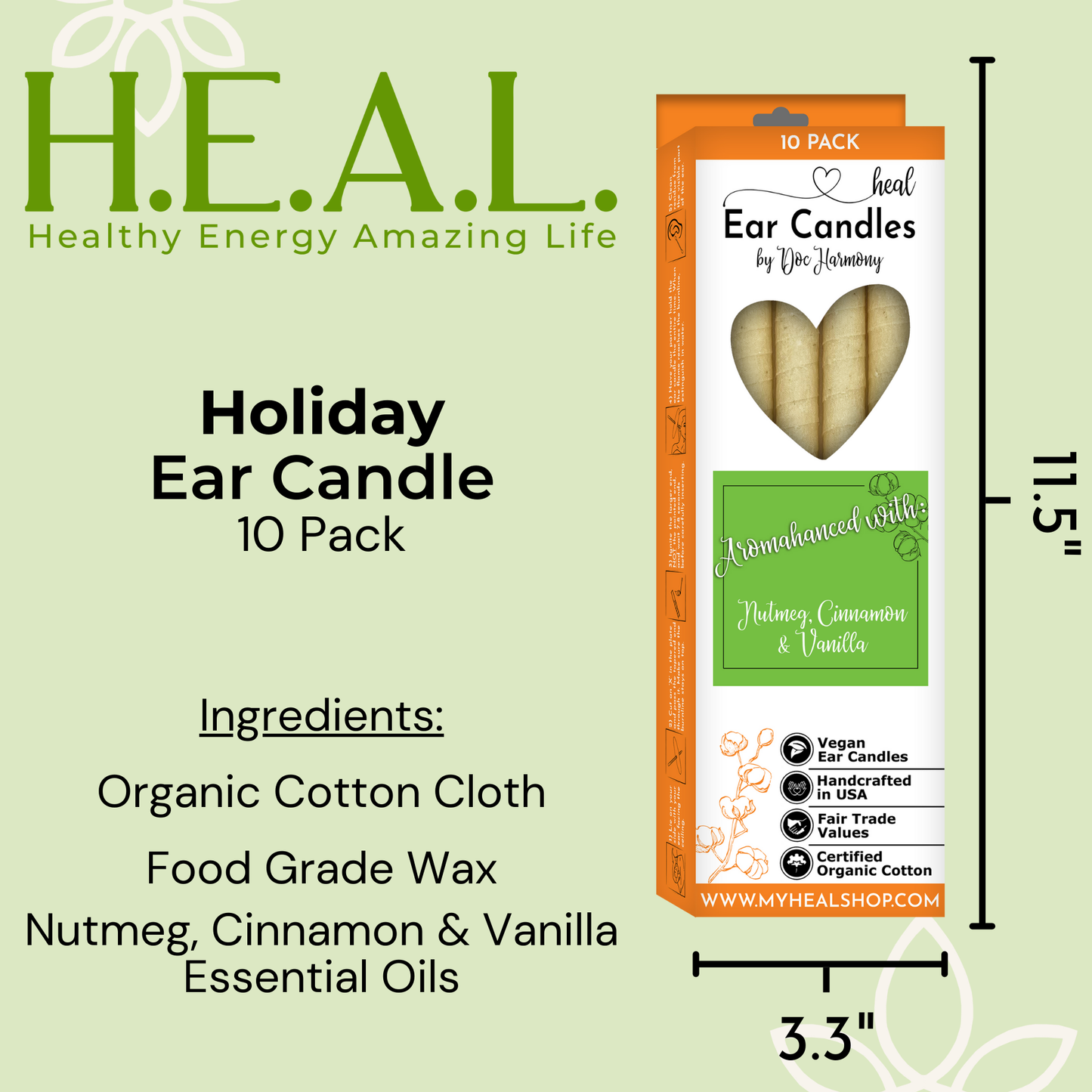 Holiday Ear Candles by Doc Harmony: 2-Pack