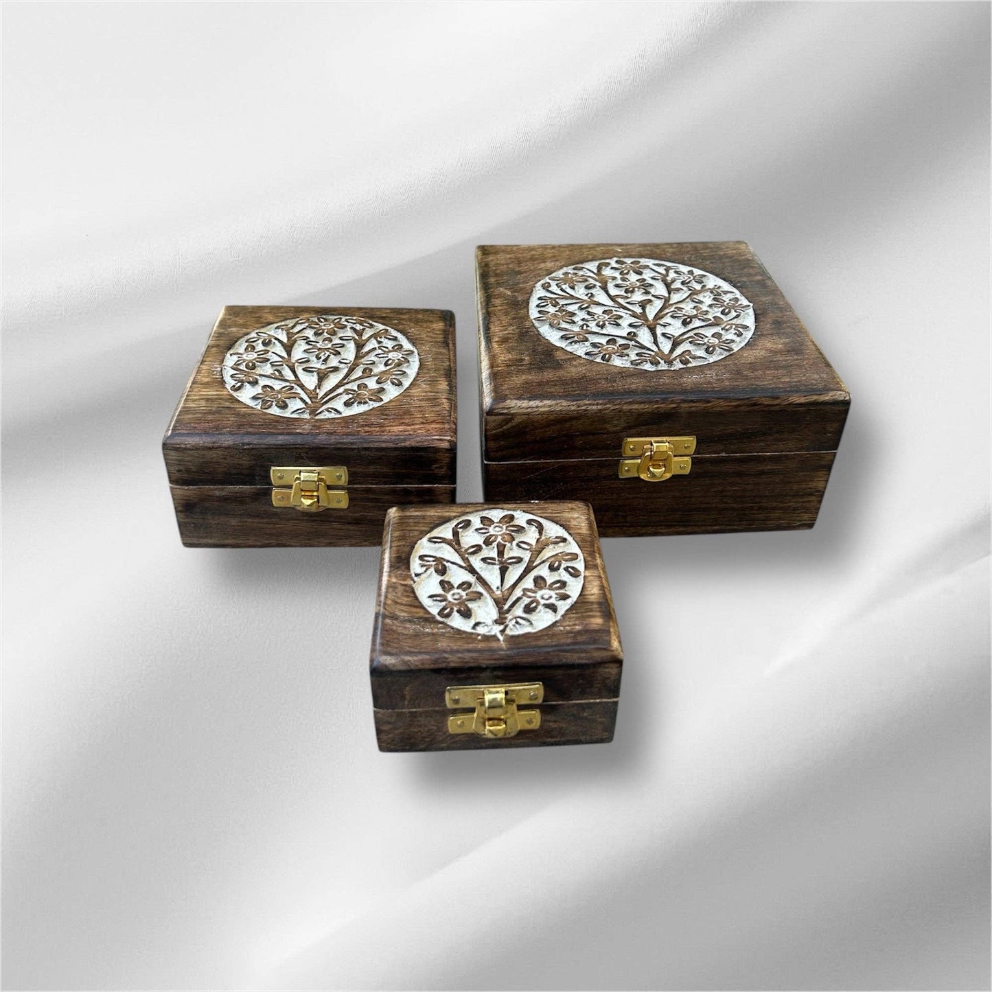 Wooden Tree Box with Latch: Small