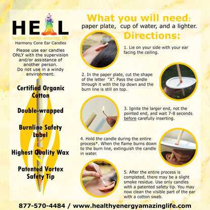 Unscented Beeswax Ear Candles by Doc Harmony: 2-Pack