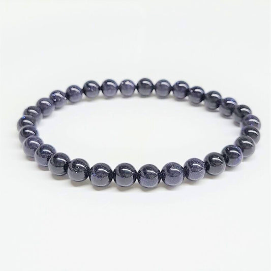 Blue Goldstone Beaded Bracelets 6mm