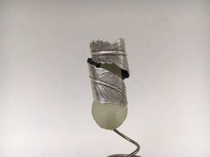 Wide Feather Wrap Ring
