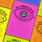 Scratch Off "ALL SEEING EYE" Fortune Affirmation Art Card: BRIGHTS/NEON