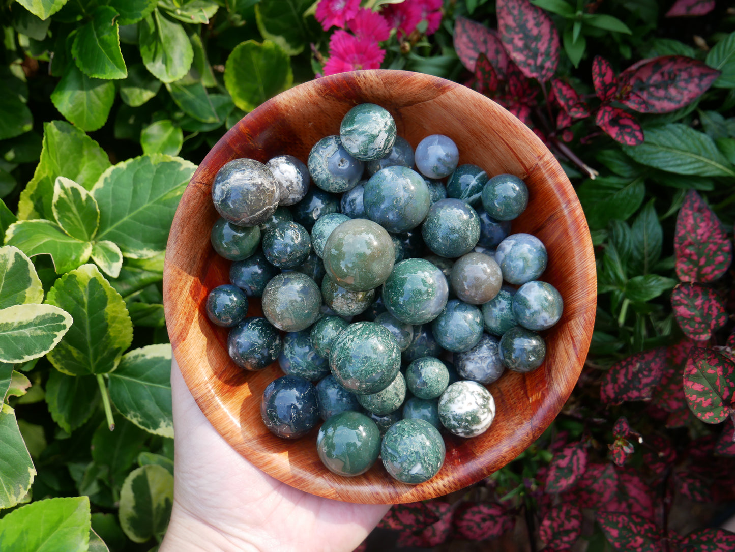 Moss Agate Small Spheres