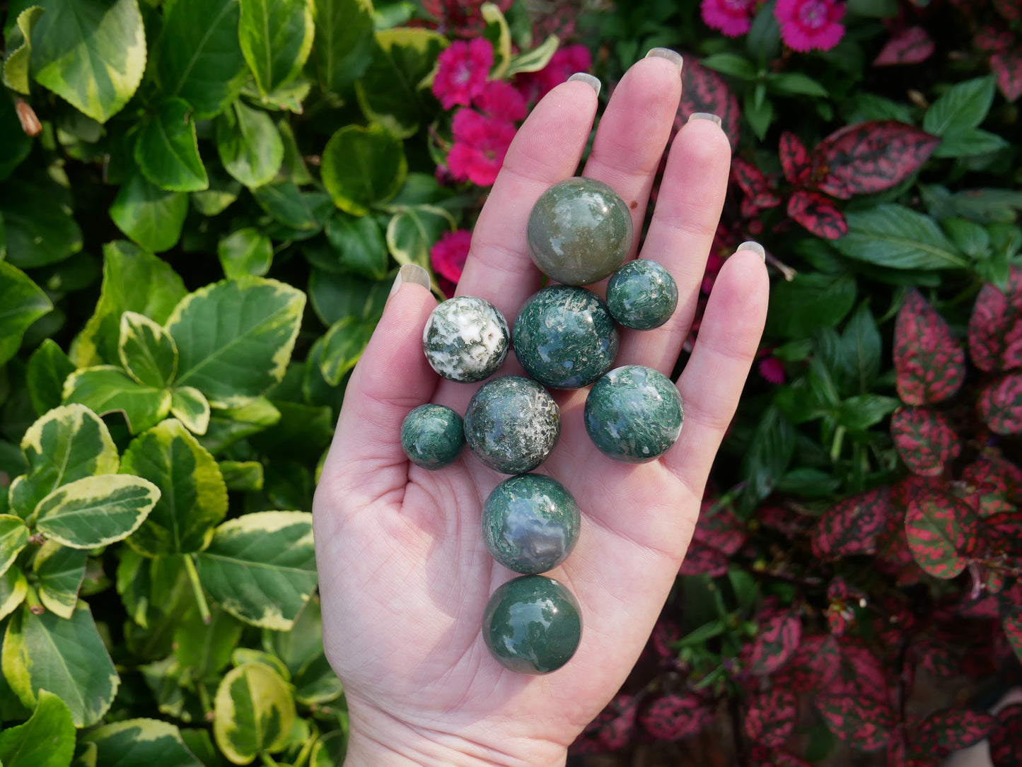 Moss Agate Small Spheres