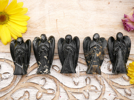 Black African Tourmaline Crystal Angels - The Healing Sanctuary