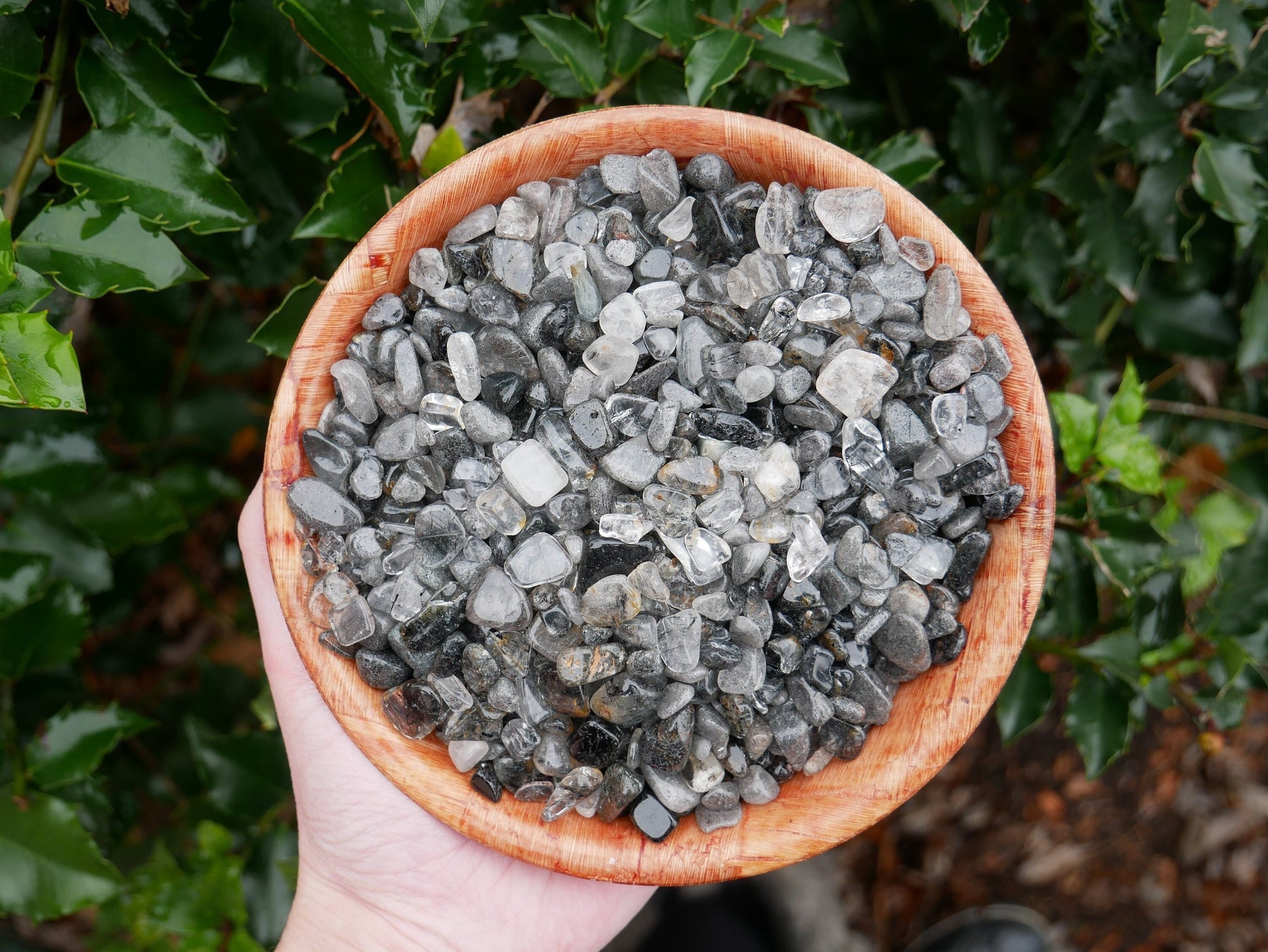 Black Tourmalinated Mini Stones - The Healing Sanctuary