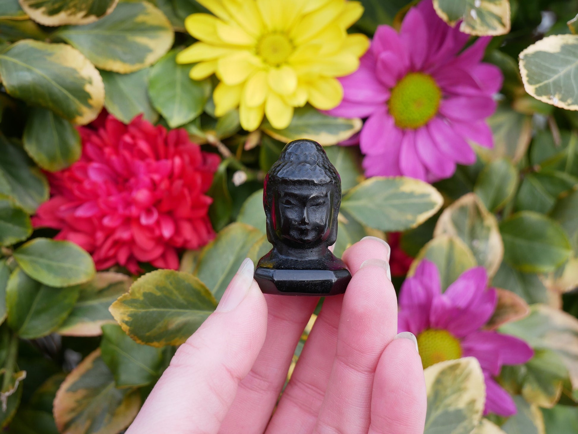 Black Obsidian Buddha Head - The Healing Sanctuary