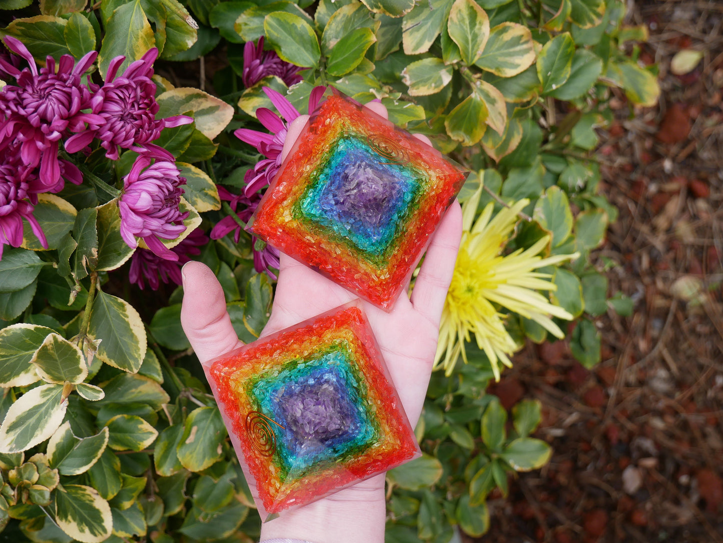 Chakra Orgonite LARGE Pyramids - The Healing Sanctuary