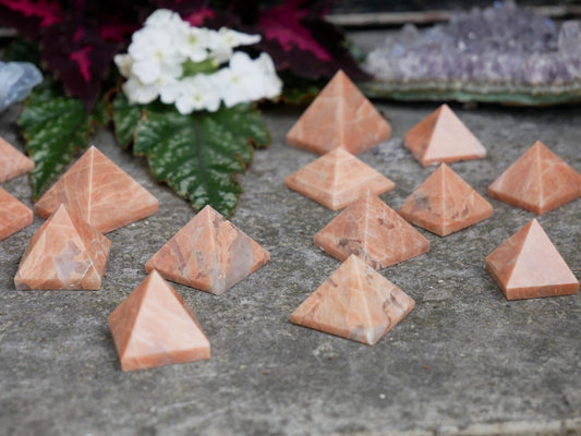 Peach Moonstone Pyramids