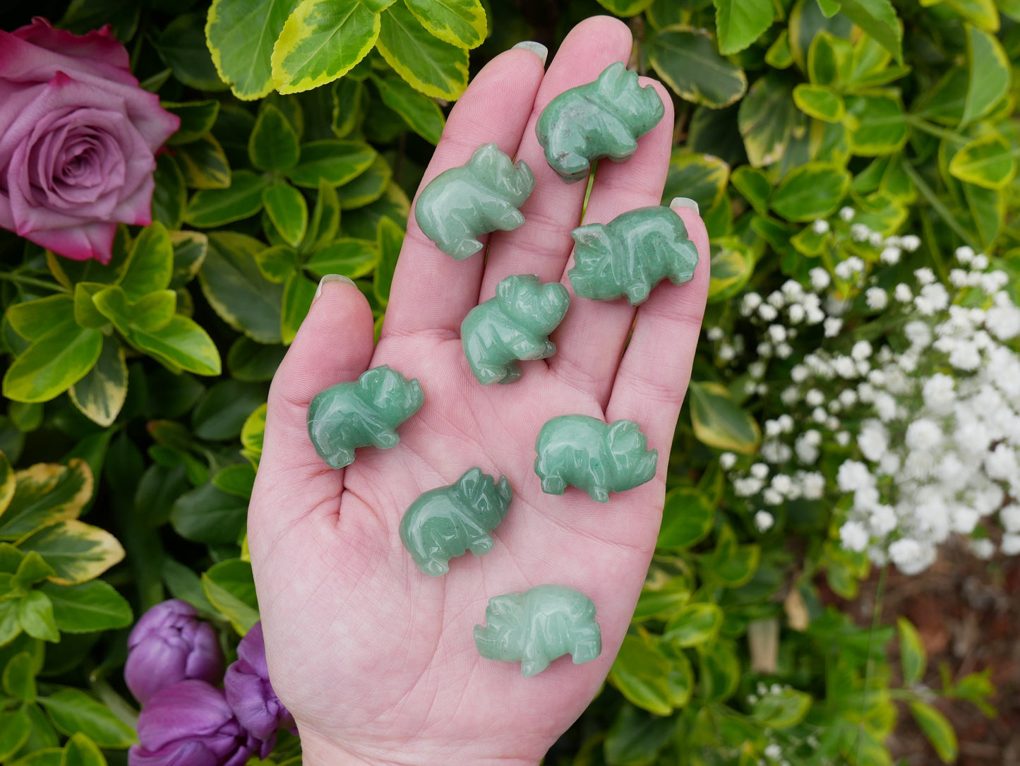 Green Aventurine Pigs - Spirit Animals